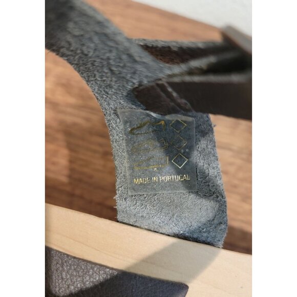 Novacas Wooden Strap Clog Vegan Leather Sandals Chocolate Brown Women’s Sz 42/11 - Picture 9 of 9